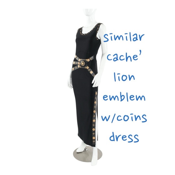 Cache Y2K Black Knit Bodycon Party Club Cruisewear Maxi Dress Women’s Small - Picture 12 of 16